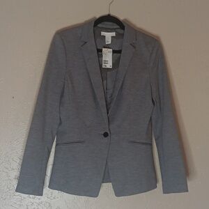H&M gray womens short waist fit blazer size 10 beautiful💕